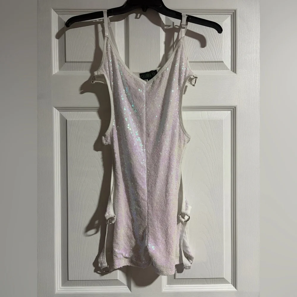 Dolls Kill - Club Exx - Cutout Sequin Romper - Picture 1 of 4